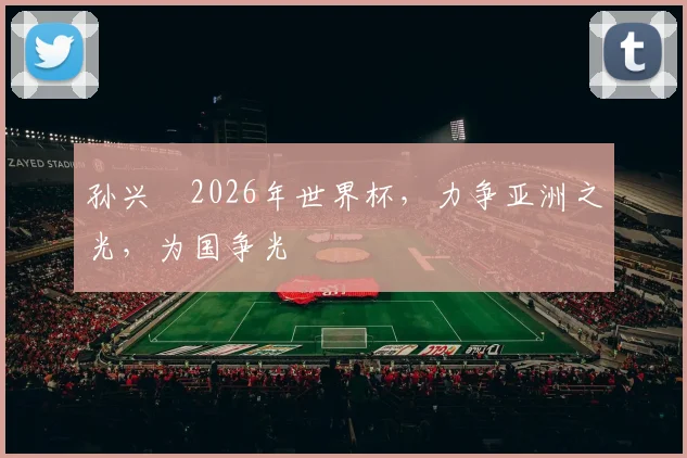孙兴慜2026年世界杯，力争亚洲之光，为国争光